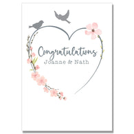 Personalised Bird & Flower Congratulations Card